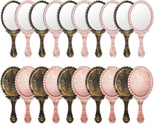 20 Pcs Vintage Handheld Mirrors, 9.8" L X 4.5" W Portable Hand Held Embossed Flo