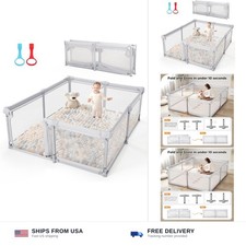 Baby Playpen,59"x59" Foldable Playpen for Babies and Toddlers with Gate,Large...