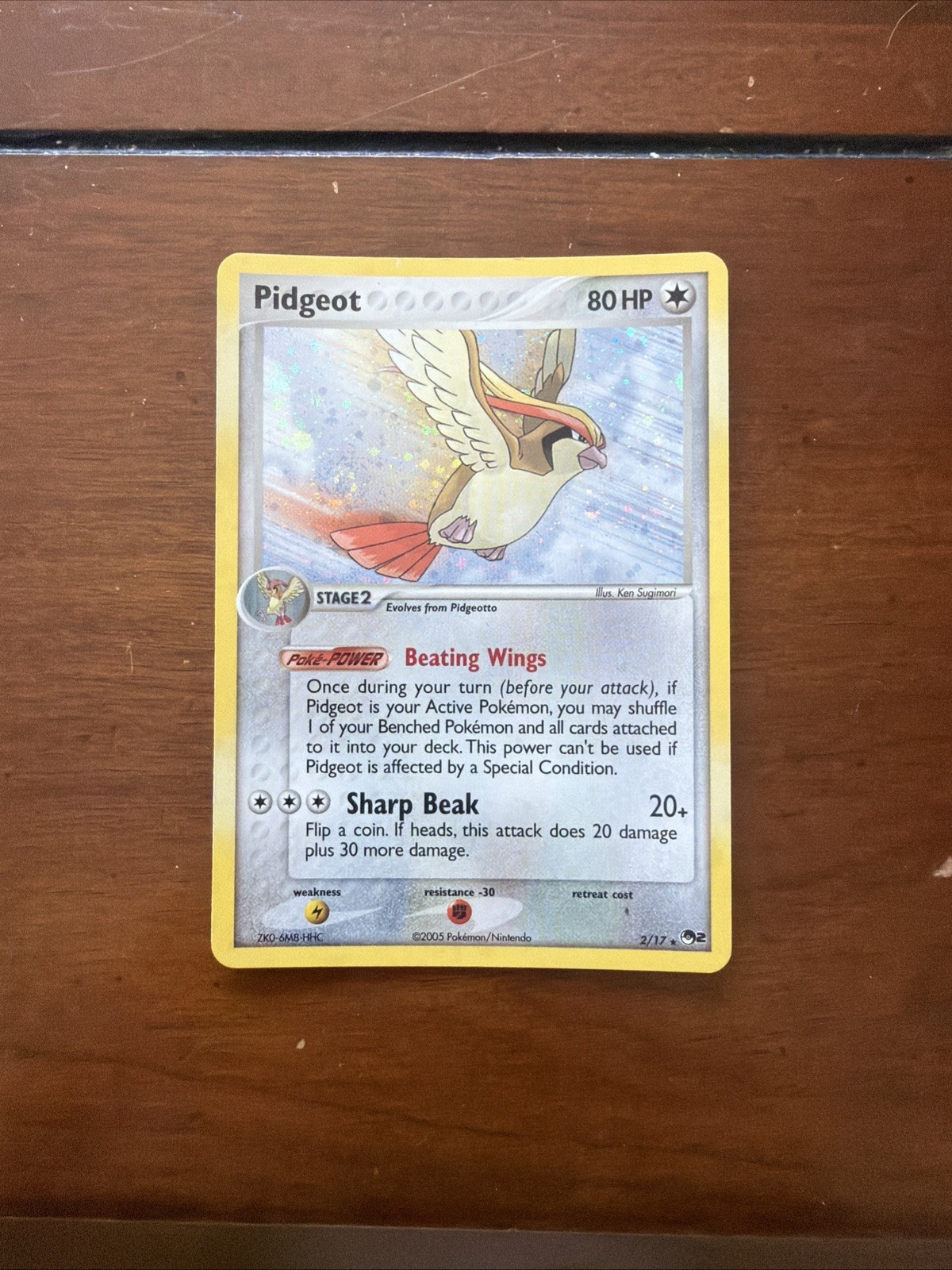 Pokémon Pidgeot POP Series 2 002/017 Holo Rare 80HP Stage 2 English TCG Card