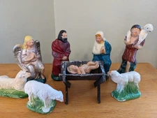 vintage nativity set with manger