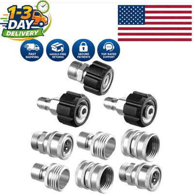 #ad #ad 9 Piece Stainless Steel Pressure Washer Adapter Set for Ultimate Versatility $56.99