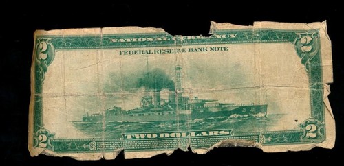 AC Fr 774 1918 $2 Kansas CIty FRBN BATTLESHIP low grade - Picture 2 of 2