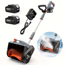 Taskstar Cordless Snow Shovel, 12" Electric Snow Blower LED 23FT Throw Distance