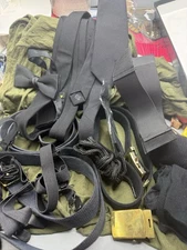 Misc lot of military/scouting items. Belts, ties, socks, straps, Navy Hat, etc