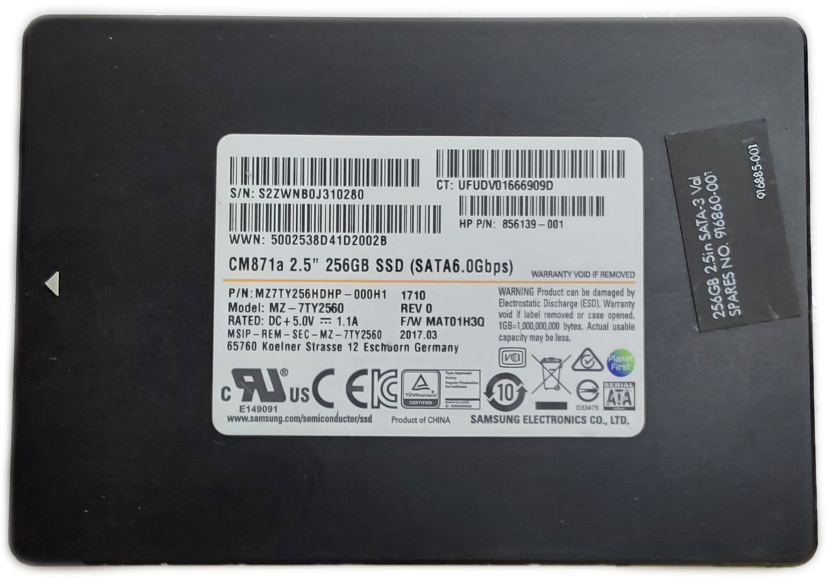 Samsung CM871a 256GB, SATA III 2.5'' Solid State Drive (MZ-7TY2560