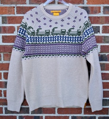 Todd Snyder X Bodega Men's Large Train Fair Isle Crew Neck Sweater Lambs Wool