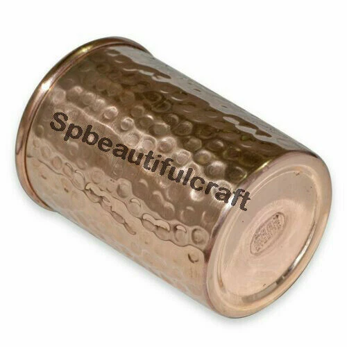 100% Copper Hammered Water Drinking Tumbler Glass Health Benefits 300ML Set of 6 - Image 3 of 4