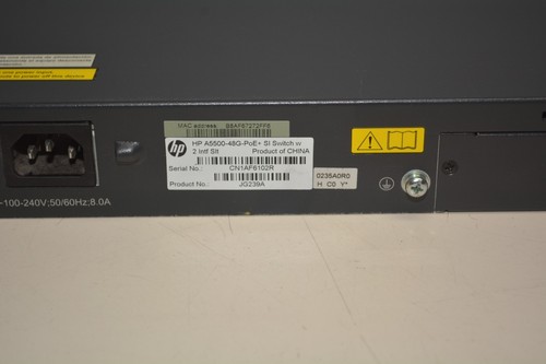 HP A5500 Series Switch JG239A A5500-48G-POE+ Si Switch #W3222 - Picture 4 of 11
