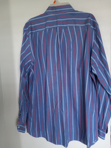 CHAPS RALPH LAUREN Striped Button Down Shirt Blue Men's Size L - Imagen 4 de 5