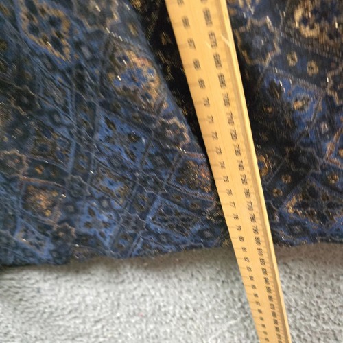 Forever New Womens Dress Size 6 Navy Blue Gold Stretch Knit Top Jacquard Skirt - Picture 6 of 14