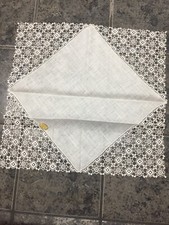 Vtg Linen Austria Handkerchief Hankie White Wedding 11 1/2  Org Sticker