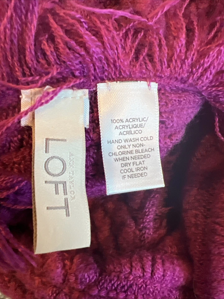 Bufanda de cuello infinito magenta tejido loft para mujer ~ talla única Foto 2 de 4