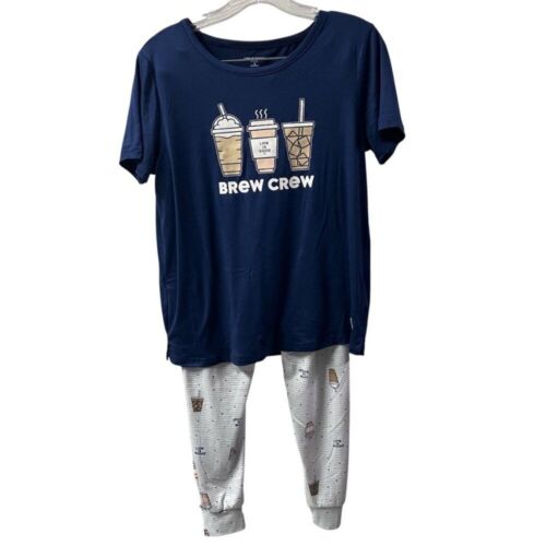 Life Is Good Pajama Set Brew Crew Womens small coffee cozy Spring Soft casual