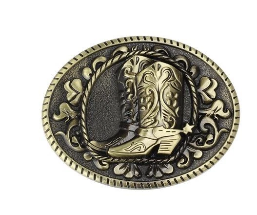 Boucle De Ceinture Western Rodeo Silvertone Noire - Fabrication US - Modèle 3416