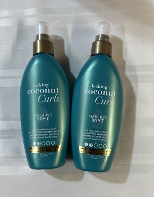 2 Pack - OGX Locking + Coconut Curls Finishing Mist, 6 fl oz each