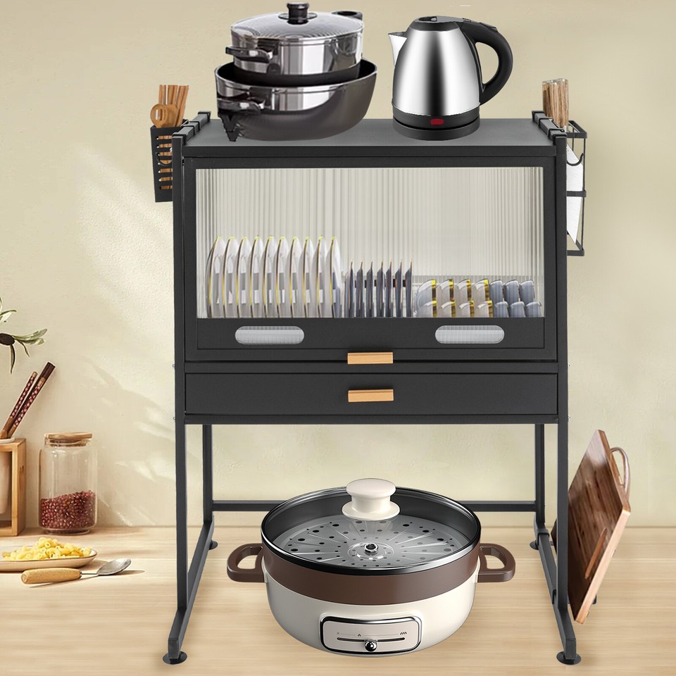 Black New Kitchen Countertop Dish with Drawer 22.44*14.76*30