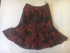 M S Autograph, Event Cruise-Multi Floral Viscose-Flare Hem-Lined Skirt. 14  VGC