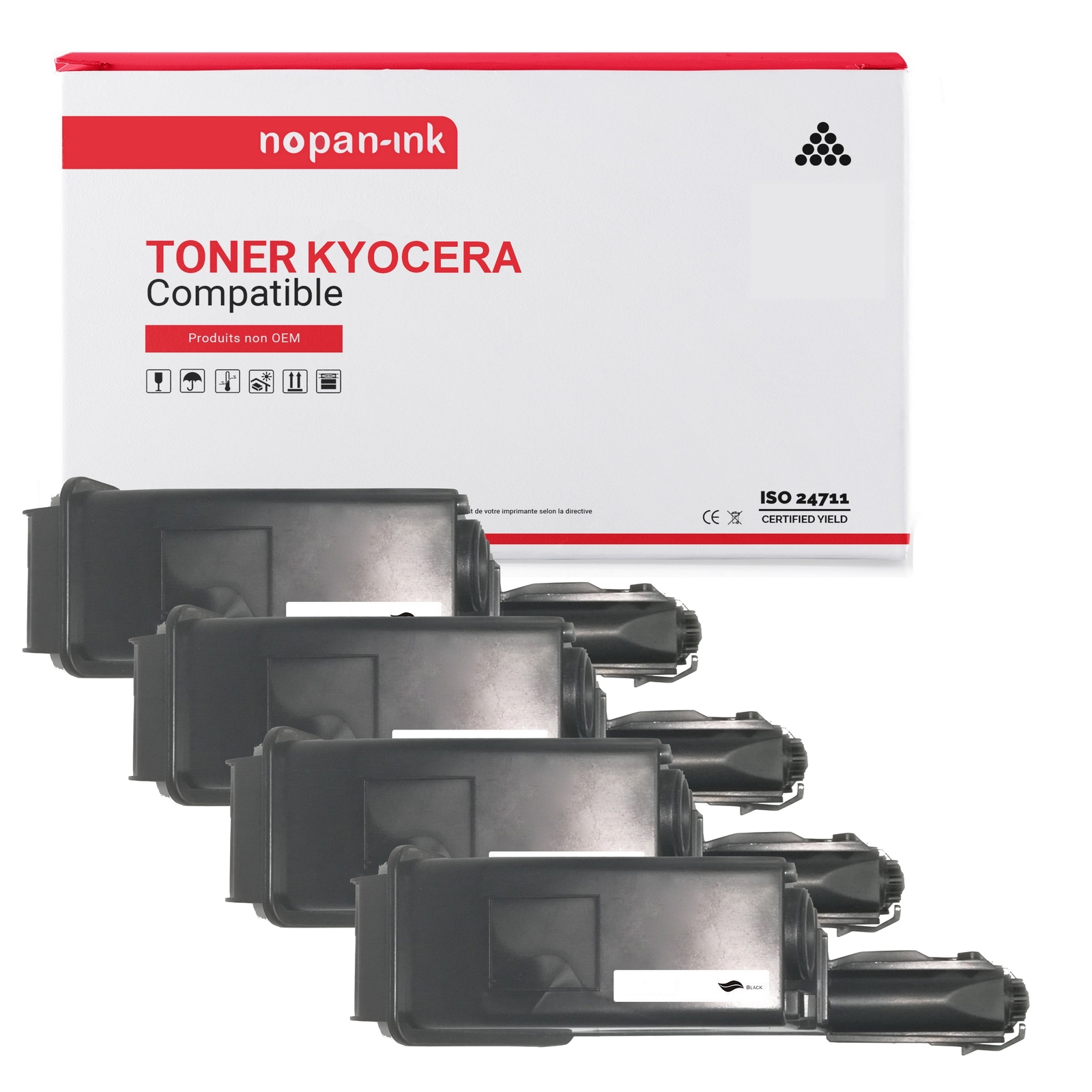 Toner KYOCERA TK1115 Noir compatible pack économique de 4 cartouches d'encre