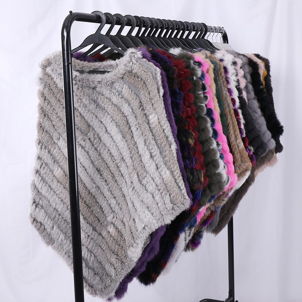Lady Real Rabbit Fur Poncho Women Fashion Knitted Shawl Natural Fur Top Pullover
Opens in a new wind