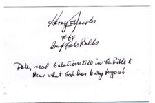 Harry Jacobs Signed Index Card / Autographed NFL Football Buffalo Bills