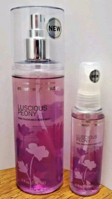Luscious Peony Body Mist Essense of Beauty 8 and 2 fl oz Spray Discontinued Rare