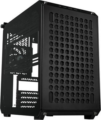 QUBE 500 Flatpack Black Small High Airflow Mid-Tower ATX Customizable Gaming PC 
