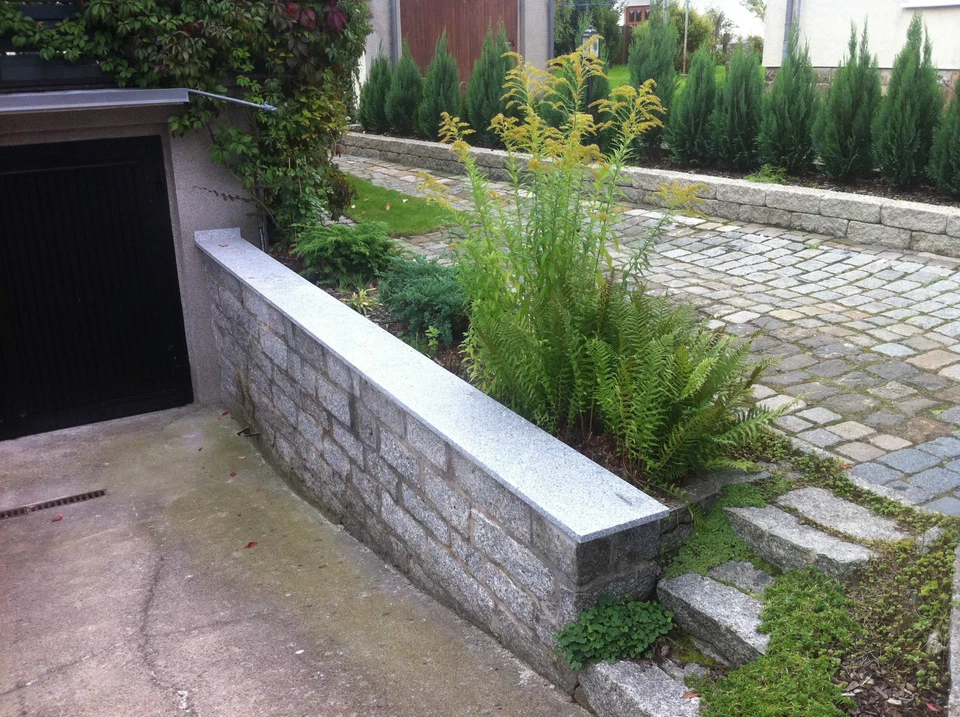 Mauerabdeckung Naturstein grau/ Granit Abdeckung Abdeckplatte Mauer Steinplatte - Bild 2 von 4