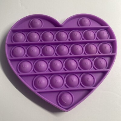 Purple Heart Shaped Pop Bubble Fidget Sensory Toy