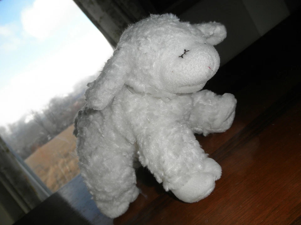 Lindo Sonajero Bebé Bebé Suave Peluche Animal Winky Blanco Cordero Oveja Juguete Foto 2 de 4