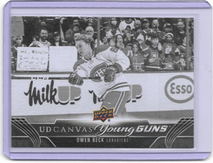 2023-24 Upper Deck Series 1 Young Guns Canvas Black & White Owen Beck RC