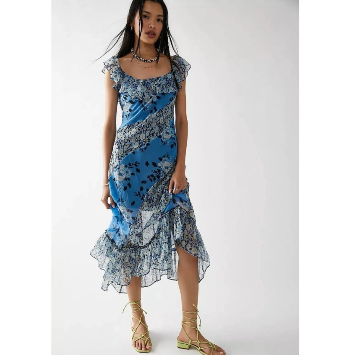 Free people blue store floral dress