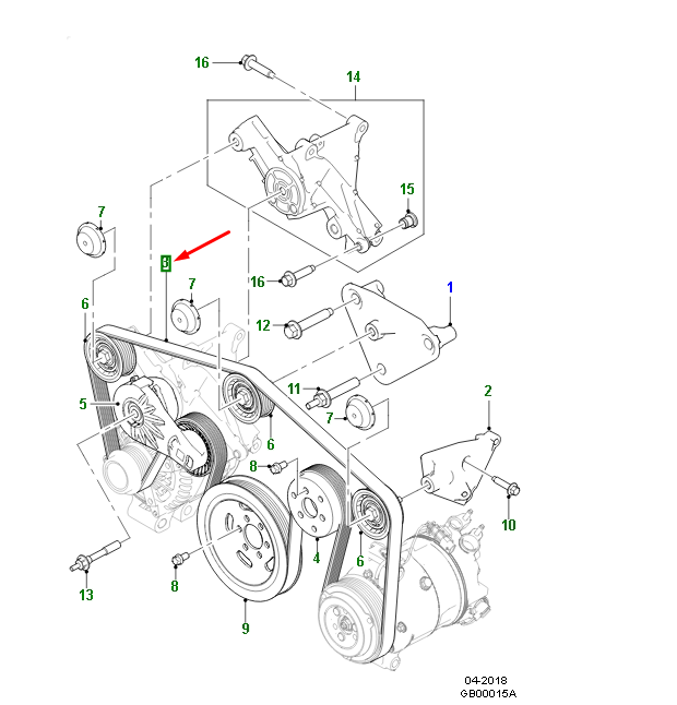 JAGUAR F-PACE X761 Engine Drive Belt T2H2538 NEW GENUINE | eBay