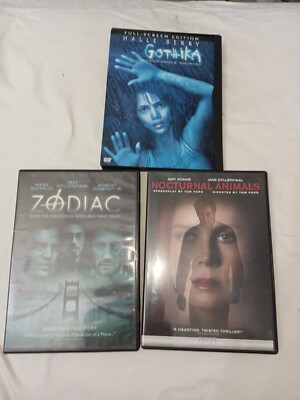 Lot Of 3 DVD Movies Gothiks, Nocturnal Animals, And Zodiac
