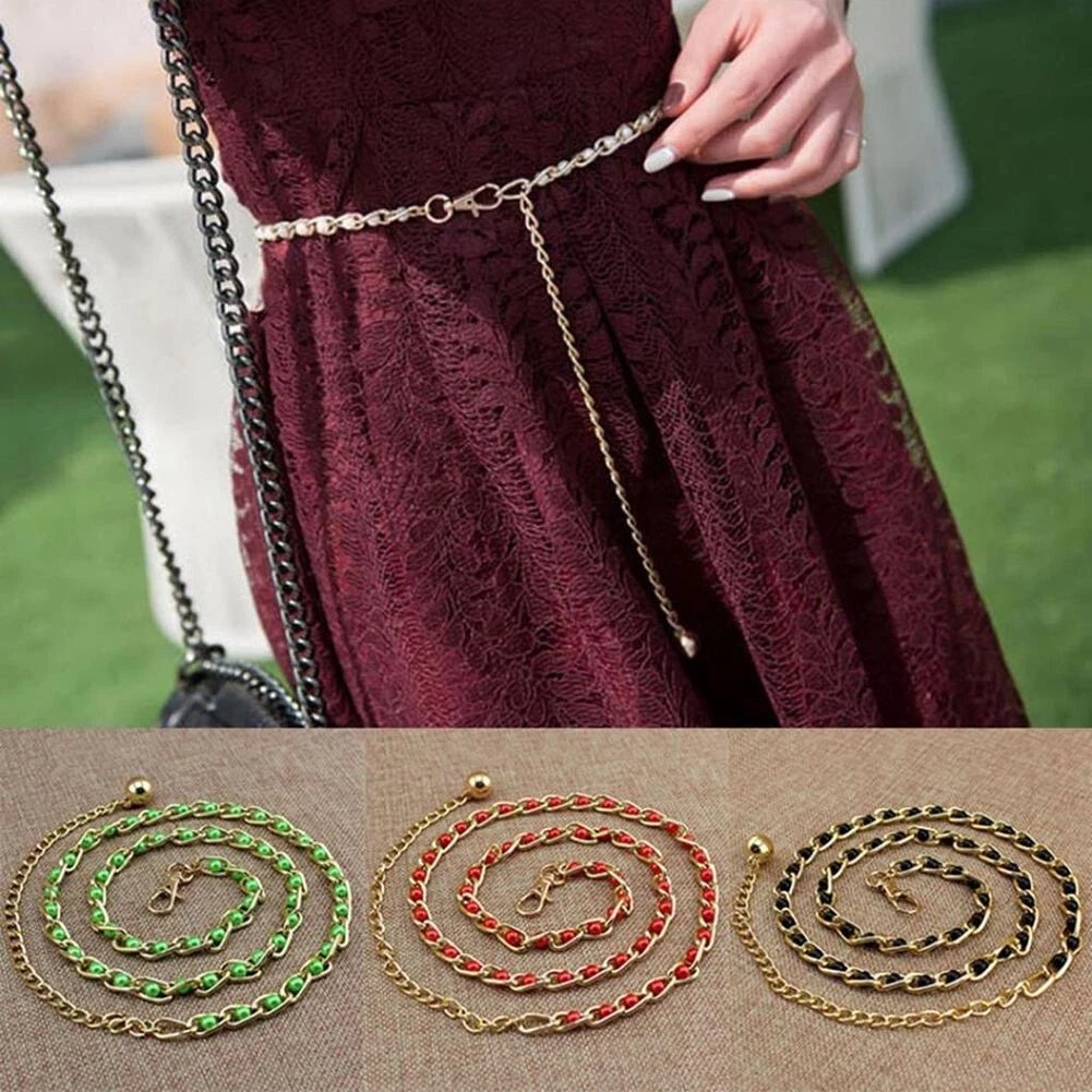 Chain dress deals belt