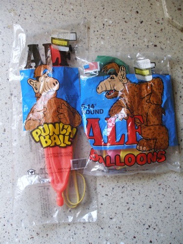 1987 Alien Productions ALF (1) Punch Ball and (5), 14" Balloons, NIP