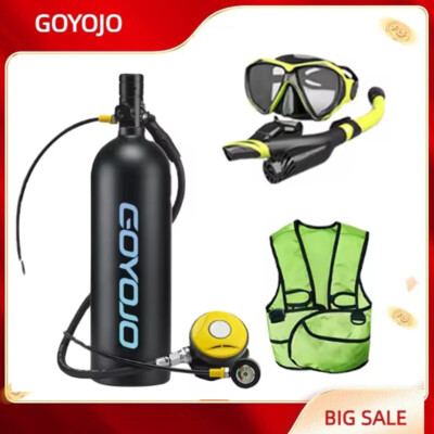 GOYOJO Scuba Diving Equipment Underwater Breathing Kit 2L Diving Oxygen Tank Set
