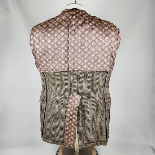 Vintage Woolrich Tweed Mens Blazer 42R Sport Coat Wool Brown Herringbone Jacket - Picture 9 of 11