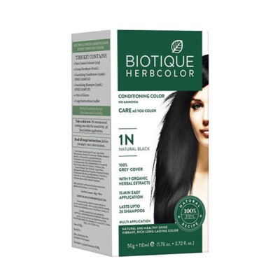 Biotique Bio Herbcolor 1N Natural Black 50 Gm +110 Ml 160 - FREE SHIPPING