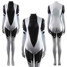 Silver Black Lady Bodysuit Printing Jumpsuit Bodysuit Costume Cosplay Halloween