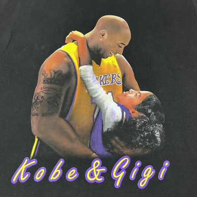 Kobe Bryant Memorial Shirt Size XL Black Gigi 24 Forever
