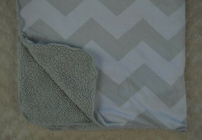 Circo Gray White Chevron Baby Blanket Sherpa Zig Zag Stripes Security Lovey