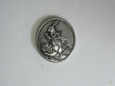 Vintage Henryk Winograd Gentleman Rabbit 999 Silver Paperweight