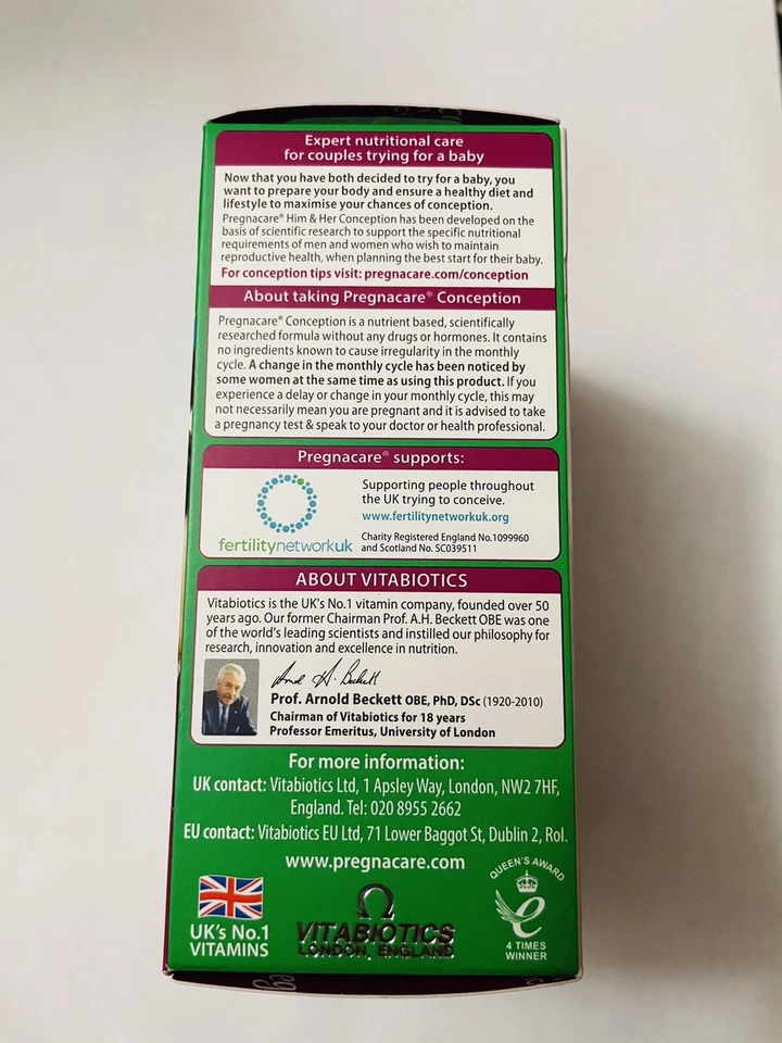 Pregnacare él y su concepción para parejas tratando de tener un bebé 2x30 tabletas Foto 4 de 4