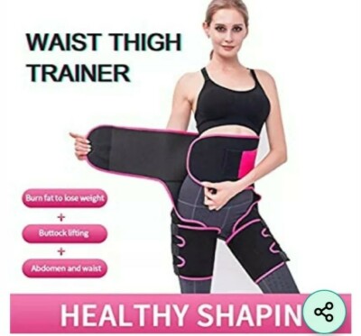 3 in 1 Waist Trainer Body Shaper  Women Slimming Thigh Trimmer Belt blue & black