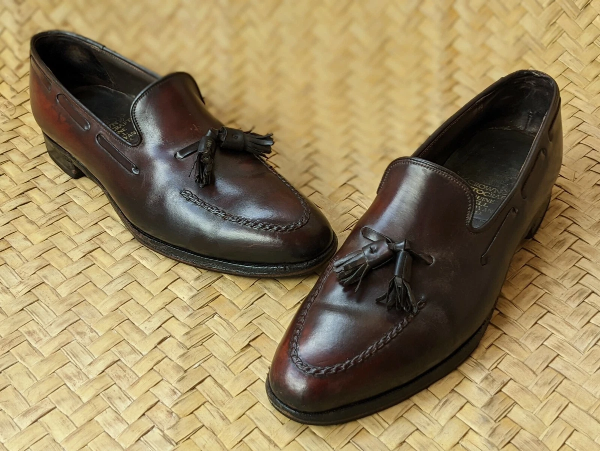 JOHNSTON & MURPHY Shell Cordovan Crown Aristocraft Tassel Loafer Size 11.5 B US