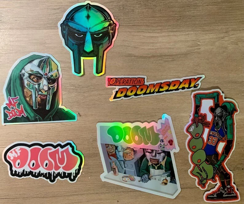 MF DOOM Sticker Pack - Set of 6 Holographic Vinyl Stickers - Operation Doomsday - Image 2 of 3