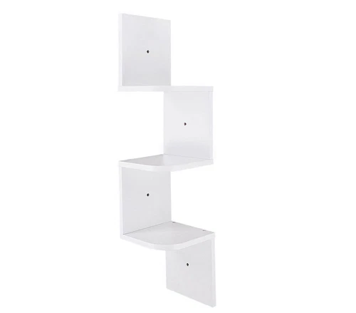 Eckregal Wandregal Bücherregal 3/5 Ebenen Küchenregal Hängeregal Holz Weiß - Bild 19 von 19