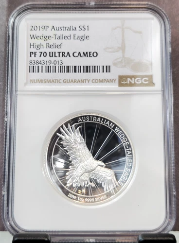 2019 AUSTRALIA SILVER 1 DOLLAR WEDGE TAILED EAGLE NGC PF 70 ULTRA CAMEO RARE