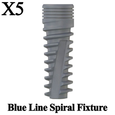 5pcs Dental Blue Line Fixture Int Hex 2.42mm Connection Titanium SLA