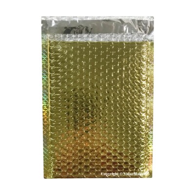 100 Padded Bubble Mailers 8.5x12" | Glamour Pink Metallic Exterior Self Sealing Envelopes - View #5
